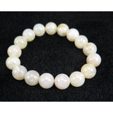 Japanese Natural Chalcedony 12mm Bead Bracelet 42.3g (ID:86873)