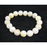 Japanese Natural Chalcedony 12mm Bead Bracelet 42.3g (ID:86873)