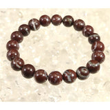 Japanese Natural Akadama Jasper 10mm Bead Bracelet 31.1g (ID:54168)